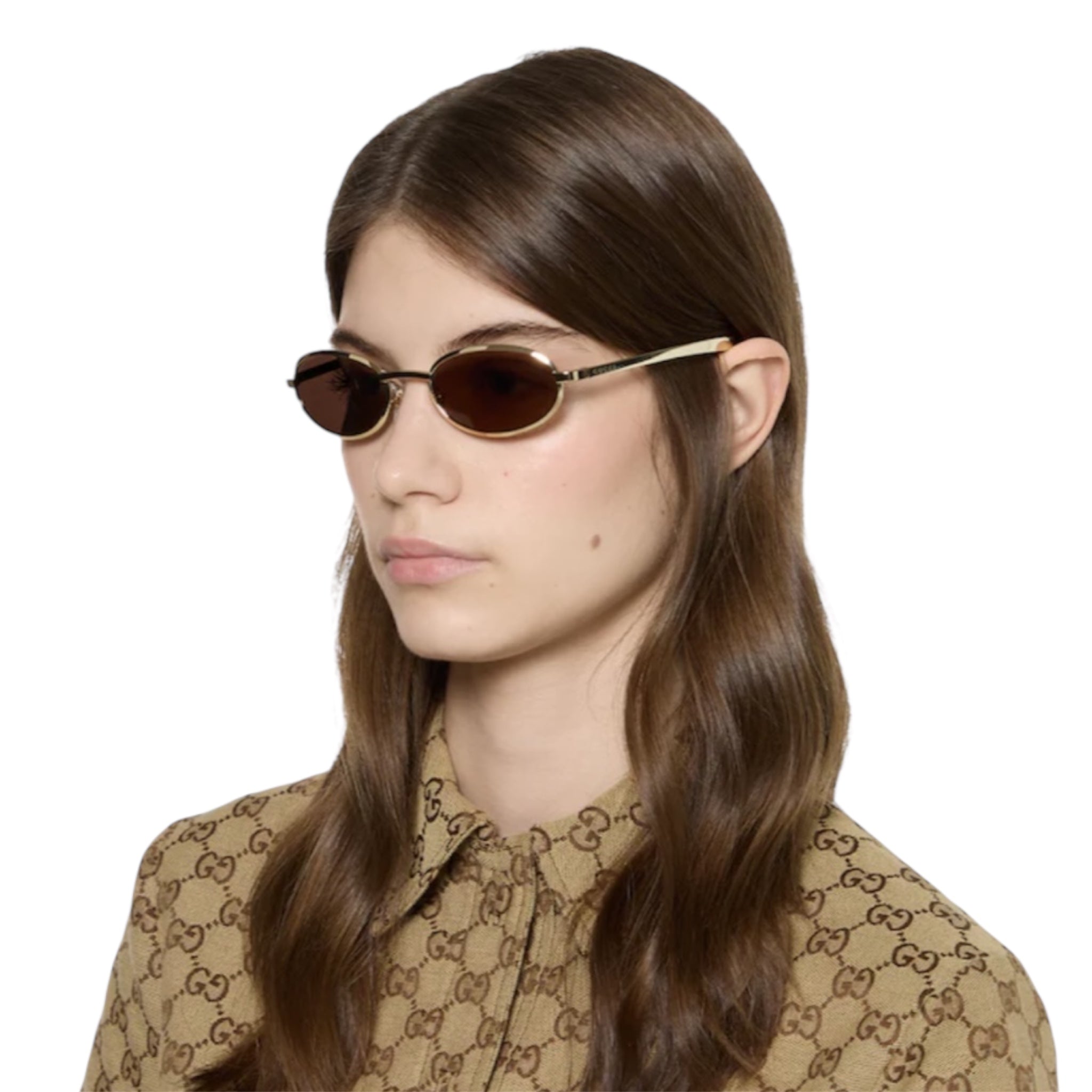 Gucci - Oval Frame Sunglasses