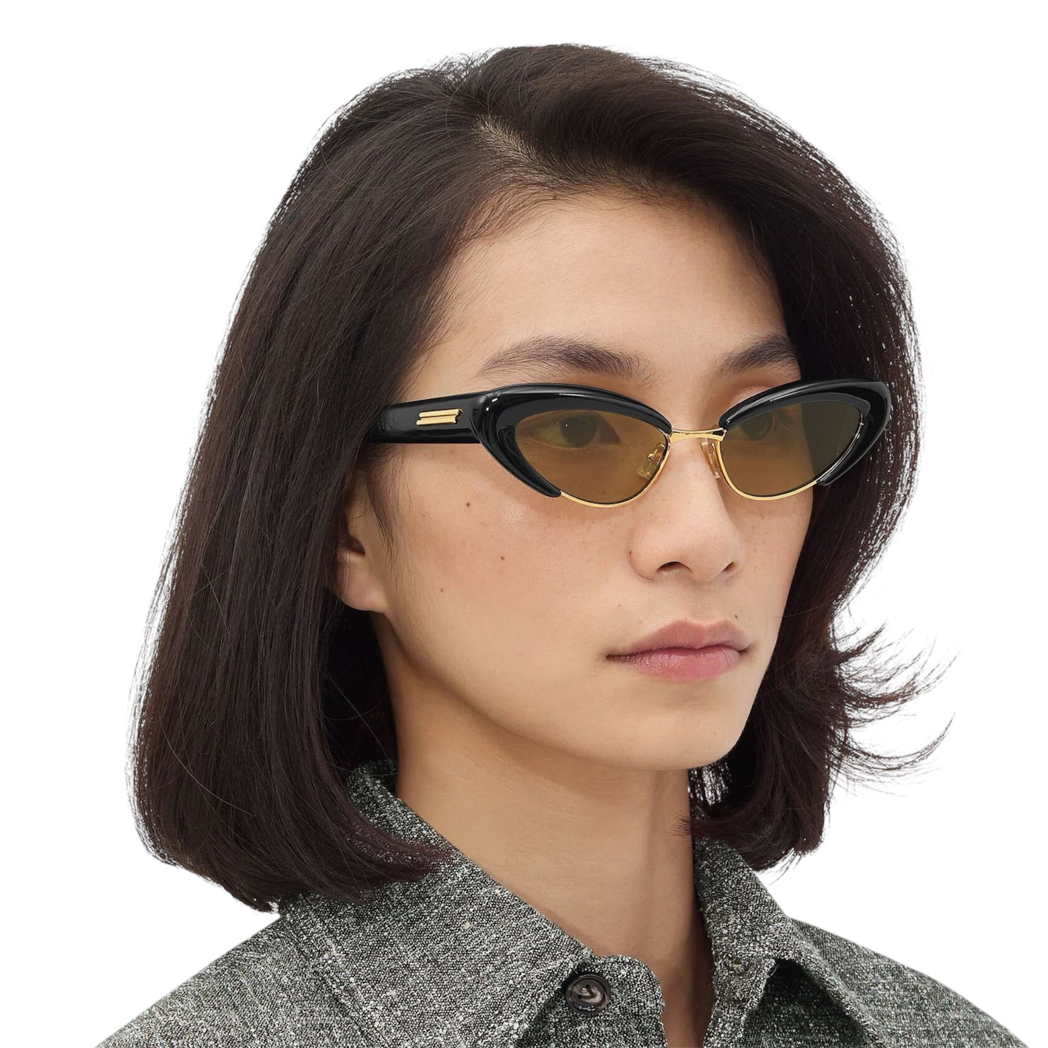 サングラス BOTTEGA VENETA Bottega Veneta - BV1387S - 001 (BV1387S 001) Bottega Veneta BV1387S 001 Black Sunglasses Cat Eye Unisex