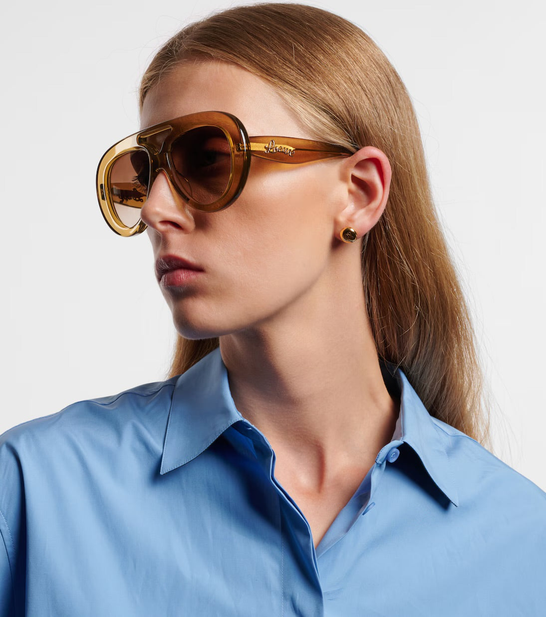 Loewe Round Spoiler Aviator Sunglasses