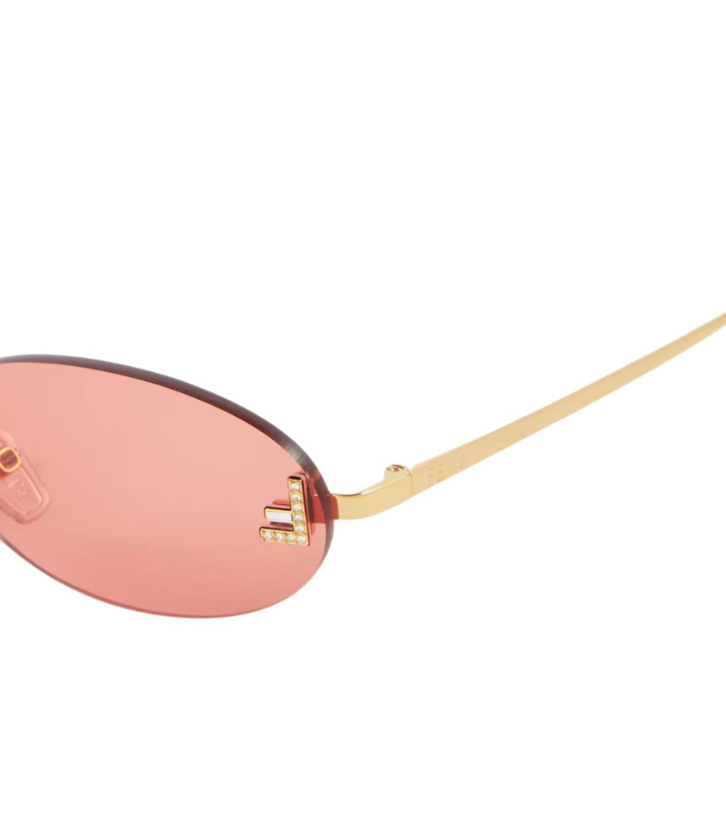 Fendi First Crystal Oval Sunglasses