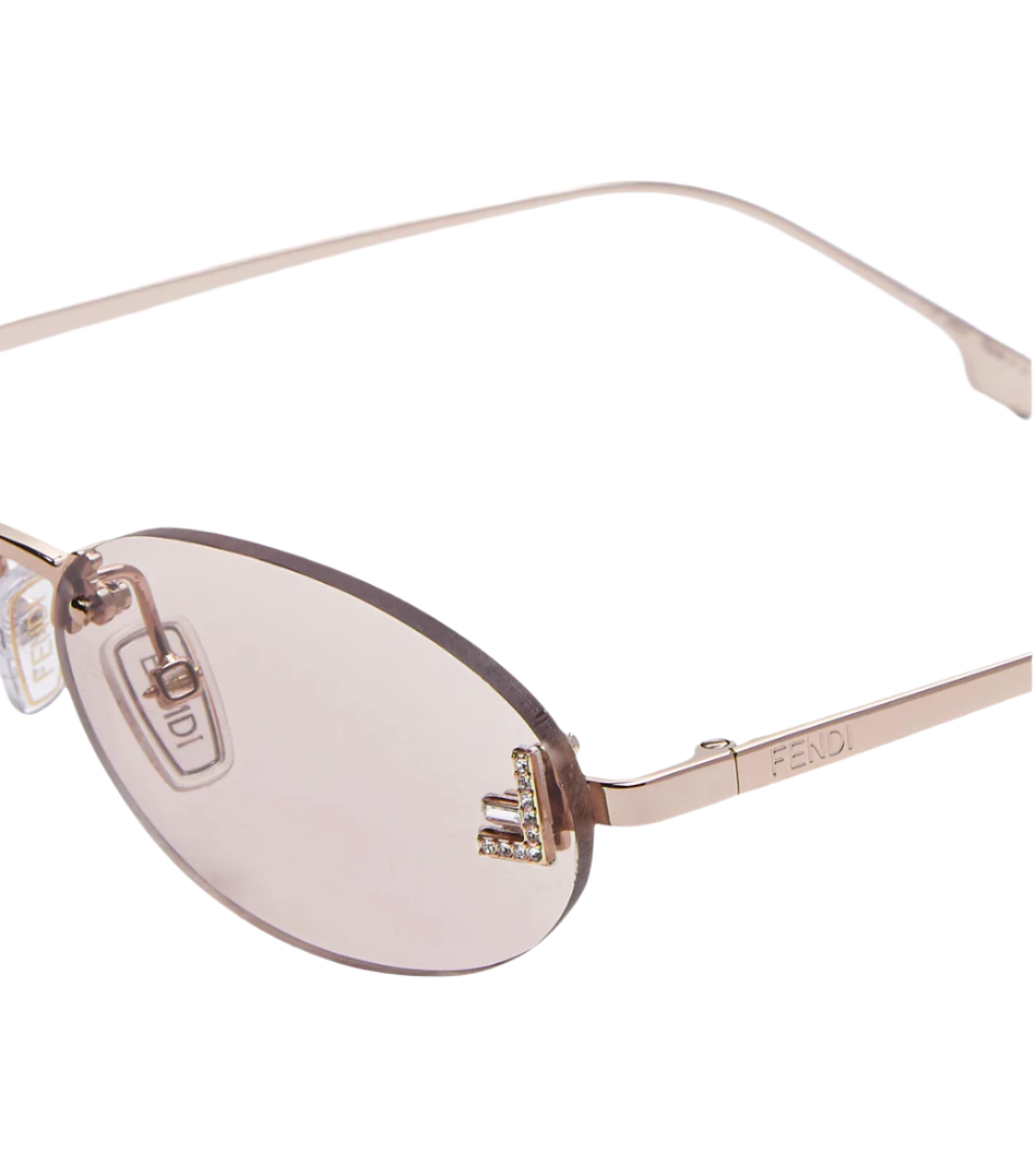 Fendi First Crystal Oval Sunglasses